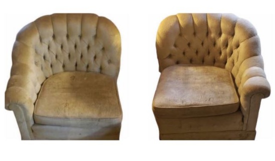 (2) Upholstered Chairs w/Tuffed Backs