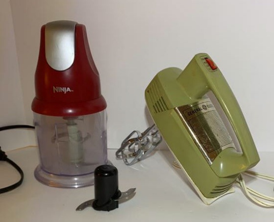 (2) Small Kitchen Appliances: GE Hand Mixer,