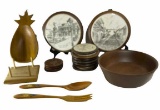 Assorted Wood Items: Coasters, Trivets, Bowls, Etc