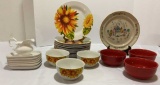 Assorted Dishes: Dinner Plates, Bowls, Creamer,