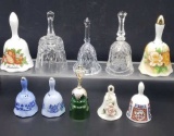 (10) Glass & Porcelain Collectible Bells