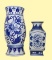 (2) Blue and White Vases—10 3/4” & 7 7/8”