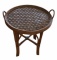 Rattan Table with Tray Top, 21’’ Top