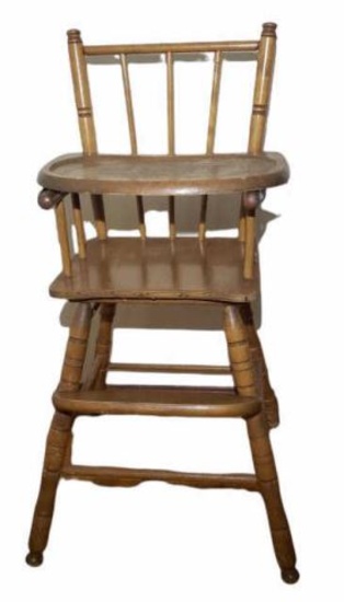 Vintage Wooden High Chair