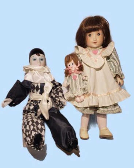 12.5’’ Porcelain Doll with Baby Doll and  15’’
