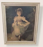 Framed Painting of Girl, 23’’ H x 19’’ W