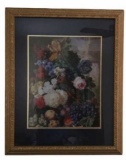Framed and Double Matted Floral Print, 31 1/4’’ H
