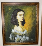 Framed and Signed Portrait of Woman—24” x 27 3/4”