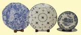 (4) Blue and White Decorative Plates: 9’’