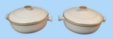 (2) 7 1/2” Covered Casseroles with Gold Trim
