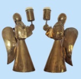 (2) Brass Angel Candle Holders—12 1/2 ? High a