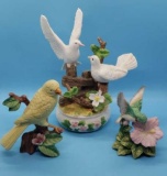 (3) Porcelain Bird Figurines