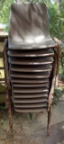 (12) Metal & Plastic Stacking Chairs