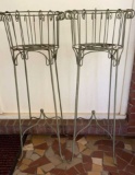 (2) Wrought Iron Plant Stands--14 1/2