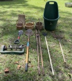 Plastic Garden Cart, Long Handle Yard Tools,