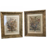Pair of Gold Framed Prints, July and August