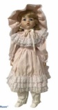 22’’ Porcelain Doll in Pink Dress with Blonde
