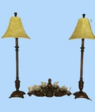 (2) Buffet Lamps & Votive Candle Holder