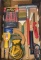 Box With Paint Brushes, Squeegee, Eye Goggles,