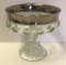 Indiana Glass Footed Compote With Silver Flash