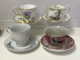 (4) Assorted Cups And Saucers