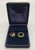 Tiffany & Co Black Suede Jewelry Box, Green