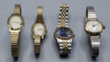 (4) Ladies Watches: Timex, Seiko, Helbros