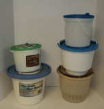 (5) Assorted Bait Buckets