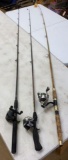 (3) Spinning Reels And Rods: Shimano B-Mag 1000 on a Shimano 6