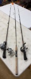 (3) Spinning Reels And Rods: Zebco Platinum 33 on a 5.5' Zebco Rod