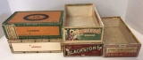 (5) Cigar Boxes: (3) Are Missing Tops
