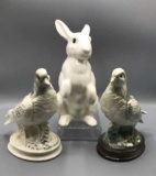 Pair Of Bird Figurines And Rabbit
