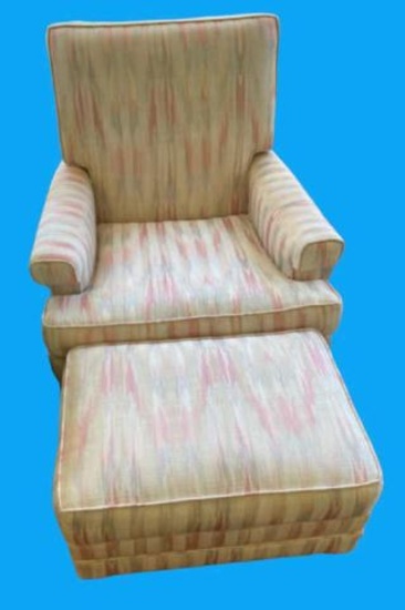 Upholstered Chair w/Ottoman--Back of Chair
