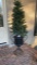 (2) Footed Metal Planters with Artifical Plants--
