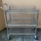 Metal 3-Shelf Rolling Push Cart - 30” x 18”, 33” H