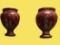 Pair of Chinese Burgundy Ceramic Wall Pockets, 1