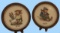 (2) Hummel Plates w/Wooden Frame