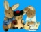 (3) Stuffed Animals by Eden Toys: Mrs Rabbit,