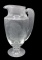 Glass Pitcher with Etched Lion and Lioness