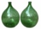 (2) Large Glass Green Vases 24