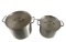 (2) Large Aluminum Cooking pots with lids