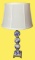 Blue and White Porcelain and Brass Table Lamp - 30” to Top of Finial