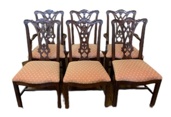Set of (6) Mahogany Chippendale Style Dining -