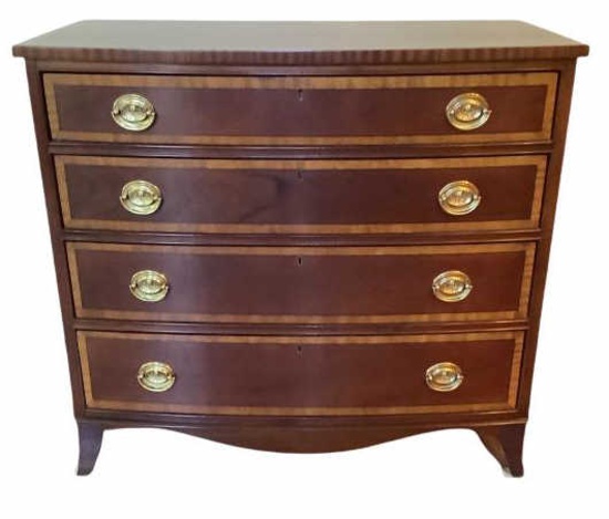 Curved Front 4-Drawer Chest by Jasper Cabinet