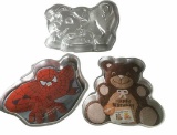 (3) Wilton Cake Pans: Spider-Man, Teddy Bear, Dog