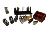 Assorted Office Supplies:  Metal File Organizer,