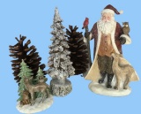 Decorative Christmas Items: Santa, Tree, Deer, etc