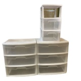 (2) 3-Drawer Plastic Storage Drawers (21 1/2” x