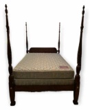 Mahogany Finish Queen Size Rice Bed