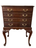 4-Drawer Silver Chest with Queen Anne Legs and